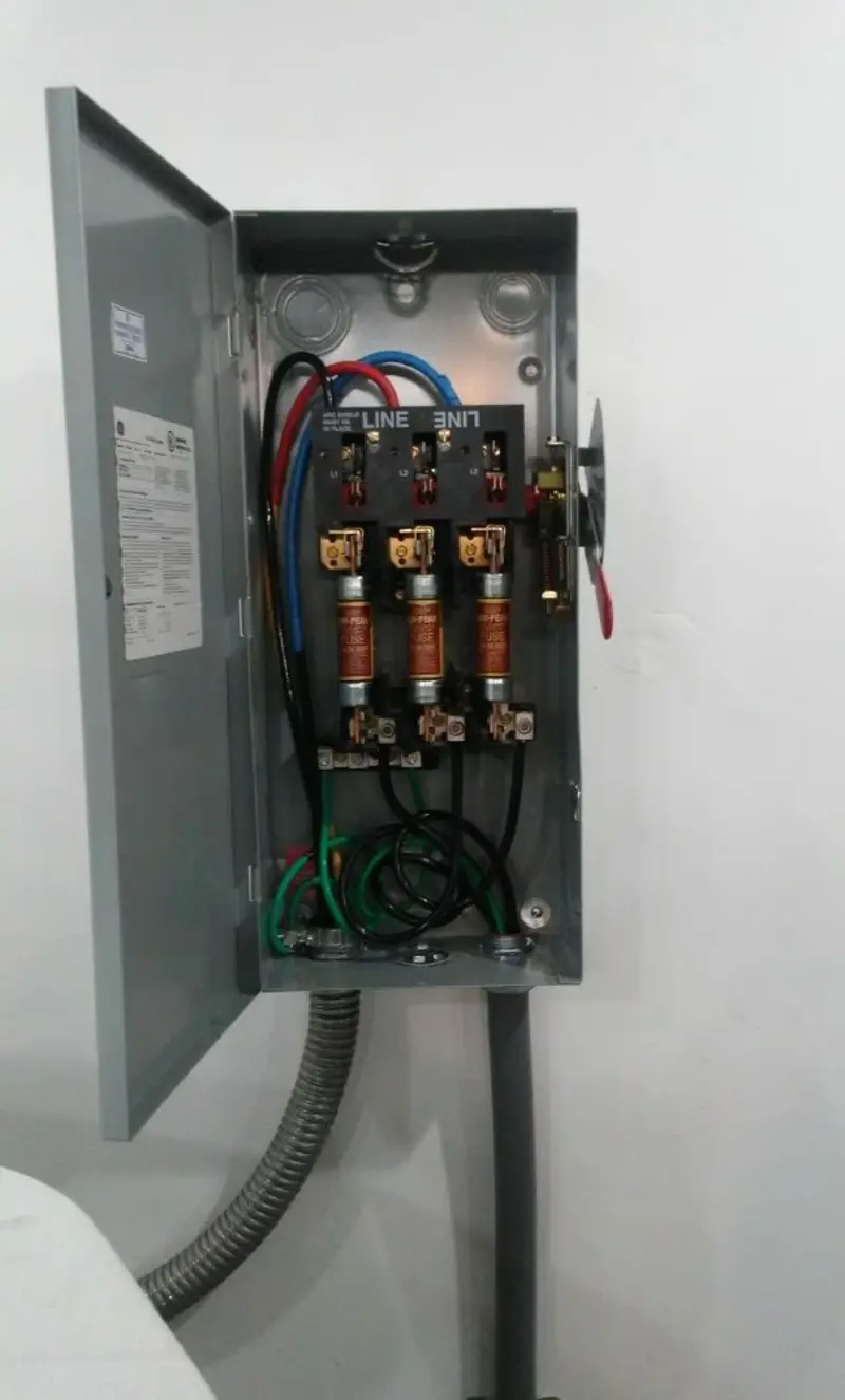 Three-phase disconnect switch installed for Electrical Wiring & Rewiring in Rigby